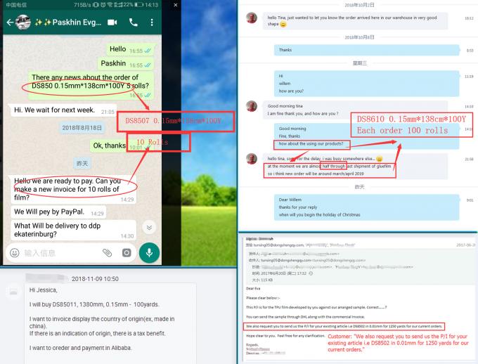 100 Yards / Roll TPU Hotmelt Film 0,08mm Espessura 138cm Largura Hot Melt Adhesive Film 3